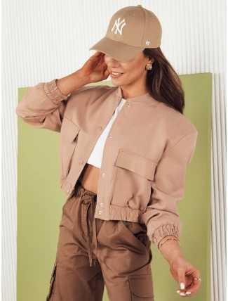 VERPI béžová dámská bunda typu bomber FashionStreet TY4297 VERPI béžová dámská bunda typu bomber FashionStreet TY4297