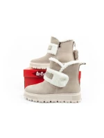 Lee Cooper dámské zimní boty módní ovčí kůže zateplené béžové dámské