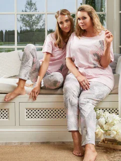 Italská móda Dracena cr. r. long. barva:růžová/potisk