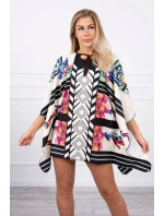 Netopýří šaty s vázáním v pase ecru Netopýří šaty s vázáním v pase ecru