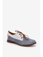 Dámské Kožené Polobotky Na Ploché Podrážce Maciejka 06461-17 Modré Dámské Kožené Polobotky Na Ploché Podrážce Maciejka 06461-17 Modré