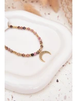 Náramek s korálky a zlatým měsícem