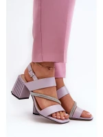 Dámské elegantní sandály na vysokém podpatku fialové D&A Dámské elegantní sandály na vysokém podpatku fialové D&A