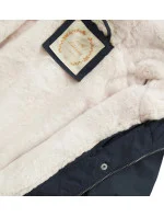 Tmavě modrá dámská zimní bunda parka s odepínací podšívkou a kapucí (7626) Tmavě modrá dámská zimní bunda parka s odepínací podšívkou a kapucí (7626)