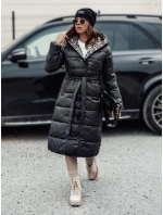 Dámská dlouhá prošívaná bunda VELVETTI s kapucí oboustranná černá FashionStreet TY4654 Dámská dlouhá prošívaná bunda VELVETTI s kapucí oboustranná černá FashionStreet TY4654