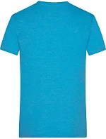 Daiber JN 974 Pánské melírované tričko s výstřihem do V 02.0974 turquoise melange