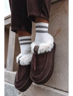 Dámské sněhule s kožíškem na platformě čokoládové Rosmira Dámské sněhule s kožíškem na platformě čokoládové Rosmira