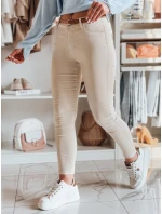 Dámské džínové kalhoty s páskem CLARET ve světle béžové barvě FashionStreet UY2440