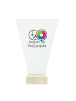 Skleněná trofej na mramorovém podstavci - INDIVIDUAL