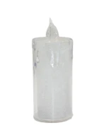 DEKORATIVNÍ SVÍČKA 3 KS TRANSPARENTNÍ TEPLÁ BÍLÁ 1 LED