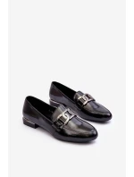 Dámské mokasíny s ozdobou černá Camilena