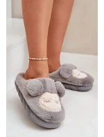 Teplé Kožené Pantofle Dámské Šedé Jozelinetta