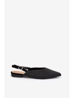 Baleríny S Pletením A Špičatými Špičkami Černé Hefion