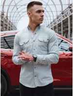 Pánská šedá džínová košile FashionStreet DX2578