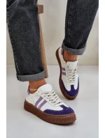 Zazoo N1068 Kožené Nízké Sneakersy Dámské Na Platformě Bílé