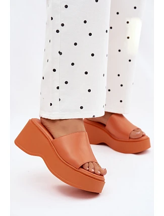Dámské espadrilky na platformě oranžové Virelia