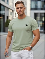 Pánské bavlněné tričko s potiskem, zelené, FashionStreet NX5126R