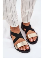 Dámské Plážové Sandály S Elastickými Pásky Černozlaté Marinea