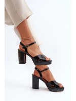 Patentované dámské sandály na vysokém podpatku Černá D&A Patentované dámské sandály na vysokém podpatku Černá D&A