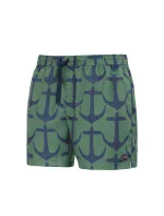 Pánské plavkové kraťasy Happy Self SM29-19 zelená/ kotva-vzor - Self