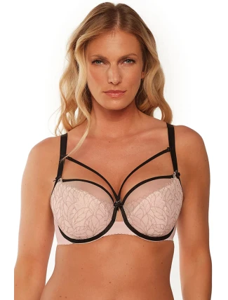 Dámská podprsenka BS0 1240 Leonia Béžová s černou - Gaia Dámská podprsenka BS0 1240 Leonia Béžová s černou - Gaia