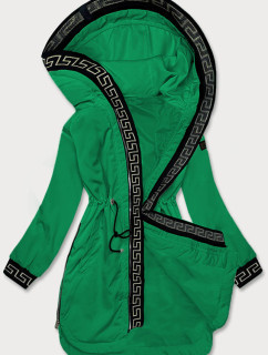 Tenká zelená dámská bunda s ozdobnou lemovkou (B8141-82)