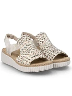 Dámské sandály na platformě kostkované béžové Rieker 69276-60 Dámské sandály na platformě kostkované béžové Rieker 69276-60
