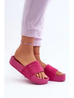 Dámské žabky na platformě z semiše Big Star NN274A672 fuchsie