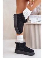 Nízké dámské sněhule na platformě zateplené kožíškem černé Saldren Nízké dámské sněhule na platformě zateplené kožíškem černé Saldren