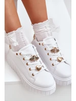 Dámské tenisky s ozdobami bílé Grelesi