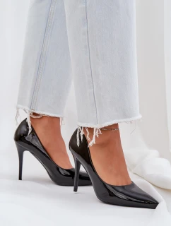 Lakované Lodičky Se Špičatými Špičkami Černé Omenra