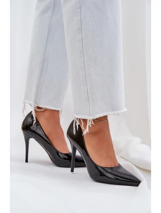 Lakované Lodičky Se Špičatými Špičkami Černé Omenra