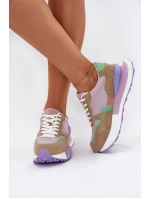 Semišové Dámské Tenisky Na Platformě Big Star RR274815 HI-POLY SYSTEM Růžové