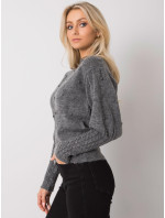 RUE PARIS Tmavě šedý dámský pletený svetr