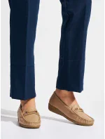 Praktické hnědé dámské mokasíny na klínku Praktické hnědé dámské mokasíny na klínku