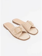 Jedinečné  nazouváky dámské hnědé na plochém podpatku