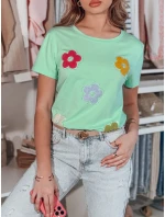 Dámské květinové tričko DAISYLA mint FashionStreet RY2743 Dámské květinové tričko DAISYLA mint FashionStreet RY2743