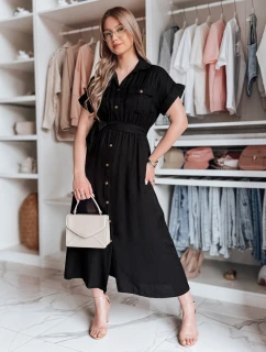 SUNNI LOVE lněné maxi šaty černé FashionStreet EY2606