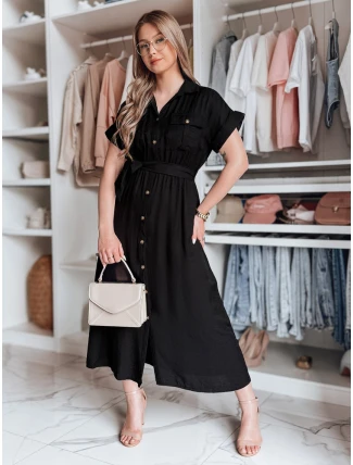 SUNNI LOVE lněné maxi šaty černé FashionStreet EY2606