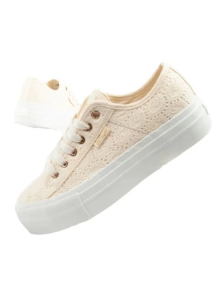 Lee Cooper dámská sportovní obuv se šněrováním béžové dámské platformové tenisky