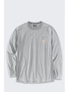 Mikina bez kapuce Carhartt Midweight L/S Pocket T-Shirt – šedá melírovaná, velikost: M