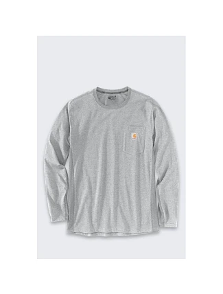 Mikina bez kapuce Carhartt Midweight L/S Pocket T-Shirt – šedá melírovaná, velikost: M Mikina bez kapuce Carhartt Midweight L/S Pocket T-Shirt – šedá melírovaná, velikost: M