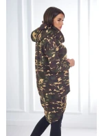 Mikina moro s dlouhými zády khaki+hnědá Mikina moro s dlouhými zády khaki+hnědá