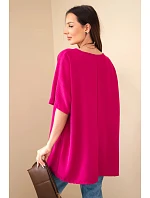 Halenka oversize s přívěskem tmavě fialová Halenka oversize s přívěskem tmavě fialová