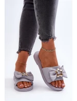 Dámské žabky s mašlí Levandulové Arsicada