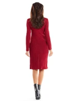 Denní dámské šaty A342 bordó - Awama Denní dámské šaty A342 bordó - Awama