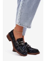 Kožené semišové dámské mokasiny s odlišným detailem D&A MR52-178 Černé Kožené semišové dámské mokasiny s odlišným detailem D&A MR52-178 Černé