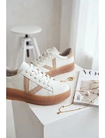 Dámské tenisky z pravé kůže na platformě Vinceza 79597 Bílé