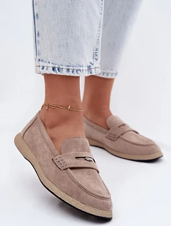 Dámské mokasíny z imitace semiše Vinceza Béžové