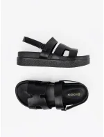 Jedinečné černé  sandály dámské platforma